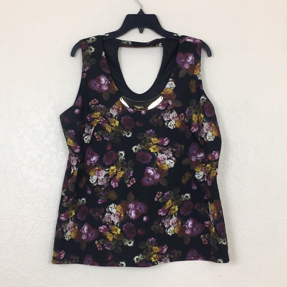 Sleeveless floral blouse